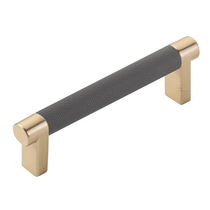 Emtek - Select Cabinet Pull 4 In C-C, Rectangular Stem, Knurled Bar