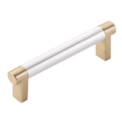 Emtek - Select Cabinet Pull 4 In C-C, Rectangular Stem, Knurled Bar