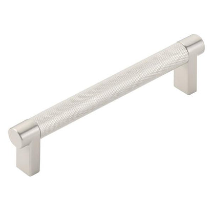 Emtek - Select Cabinet Pull 5 In C-C, Rectangular Stem, Knurled Bar