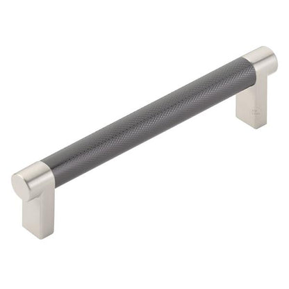 Emtek - Select Cabinet Pull 5 In C-C, Rectangular Stem, Knurled Bar