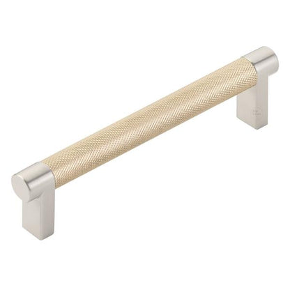 Emtek - Select Cabinet Pull 5 In C-C, Rectangular Stem, Knurled Bar