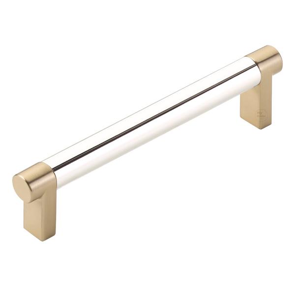 Emtek - Select Cabinet Pull 5 In C-C, Rectangular Stem, Smooth Bar