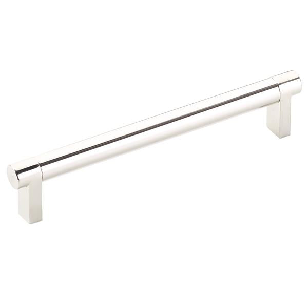 Emtek - Select Cabinet Pull 6 In C-C, Rectangular Stem, Smooth Bar