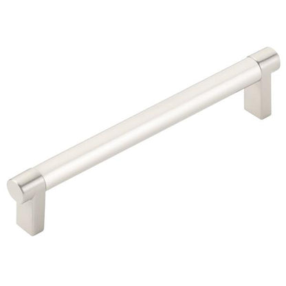Emtek - Select Cabinet Pull 6 In C-C, Rectangular Stem, Smooth Bar