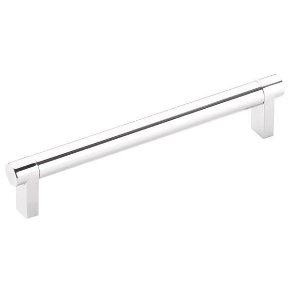 Emtek - Select Cabinet Pull 6 In C-C, Rectangular Stem, Smooth Bar