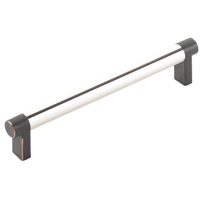 Emtek - Select Cabinet Pull 6 In C-C, Rectangular Stem, Smooth Bar