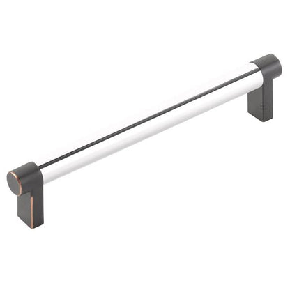 Emtek - Select Cabinet Pull 6 In C-C, Rectangular Stem, Smooth Bar