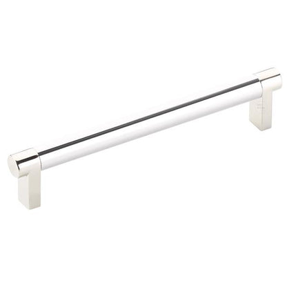 Emtek - Select Cabinet Pull 6 In C-C, Rectangular Stem, Smooth Bar
