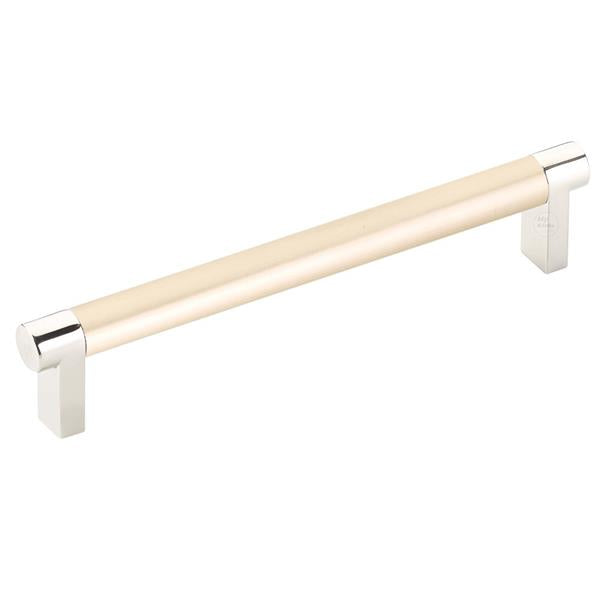 Emtek - Select Cabinet Pull 6 In C-C, Rectangular Stem, Smooth Bar