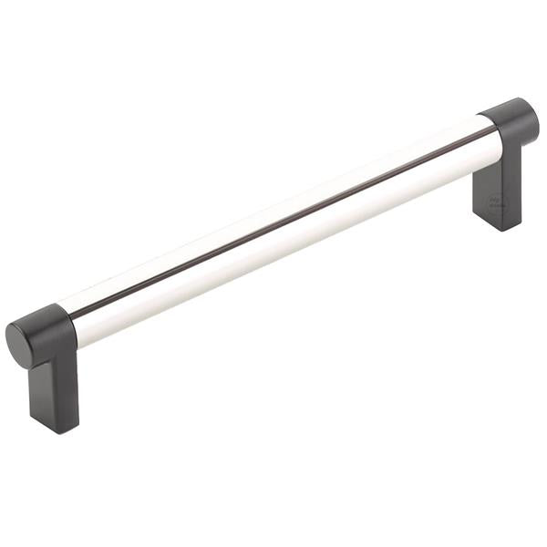 Emtek - Select Cabinet Pull 6 In C-C, Rectangular Stem, Smooth Bar