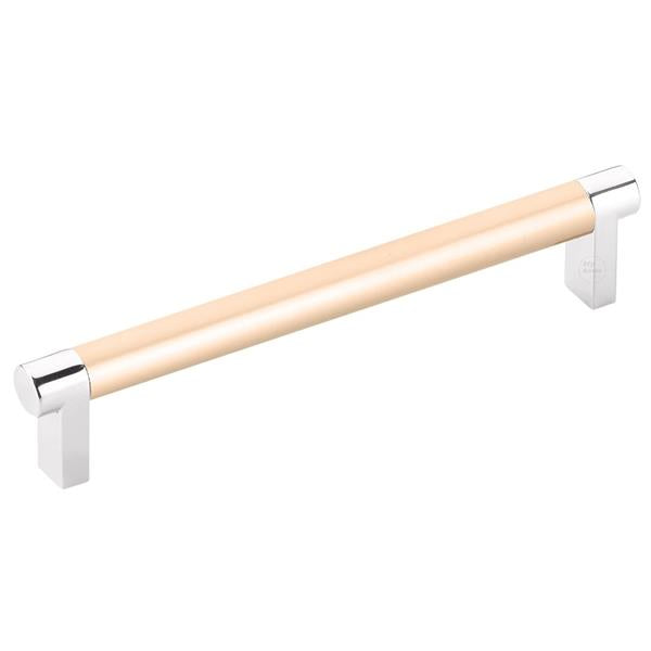 Emtek - Select Cabinet Pull 6 In C-C, Rectangular Stem, Smooth Bar