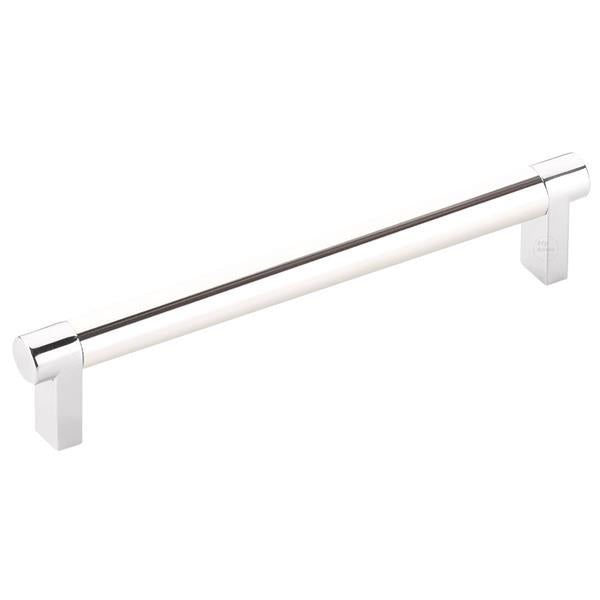 Emtek - Select Cabinet Pull 6 In C-C, Rectangular Stem, Smooth Bar