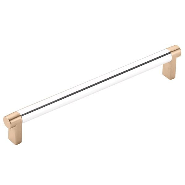 Emtek - Select Cabinet Pull 8 In C-C, Rectangular Stem, Smooth Bar