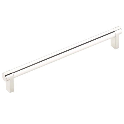 Emtek - Select Cabinet Pull 8 In C-C, Rectangular Stem, Smooth Bar
