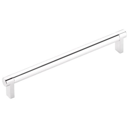 Emtek - Select Cabinet Pull 8 In C-C, Rectangular Stem, Smooth Bar