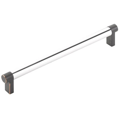 Emtek - Select Cabinet Pull 8 In C-C, Rectangular Stem, Smooth Bar