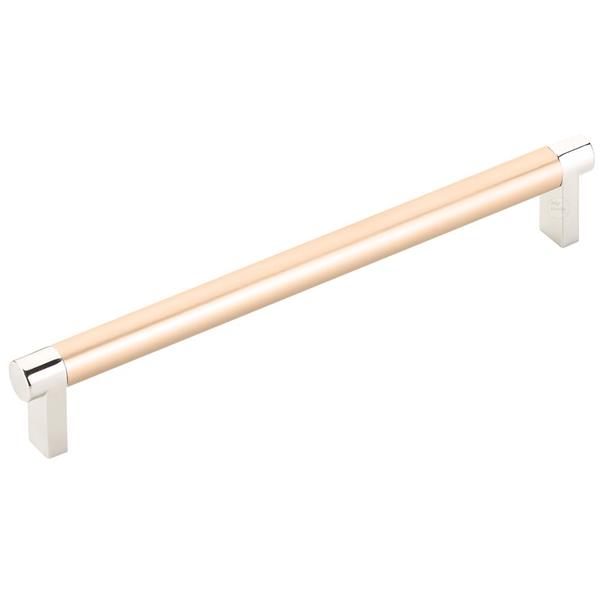 Emtek - Select Cabinet Pull 8 In C-C, Rectangular Stem, Smooth Bar