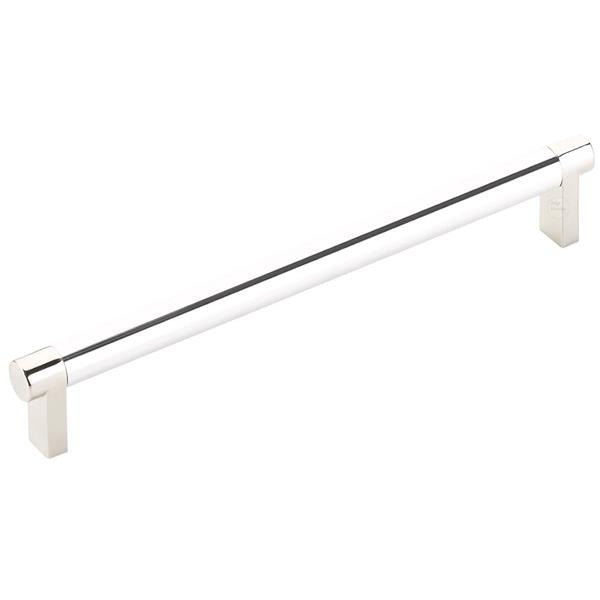 Emtek - Select Cabinet Pull 8 In C-C, Rectangular Stem, Smooth Bar