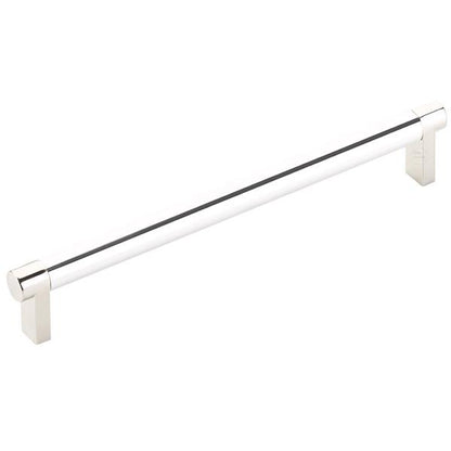 Emtek - Select Cabinet Pull 8 In C-C, Rectangular Stem, Smooth Bar