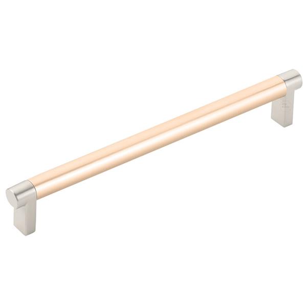 Emtek - Select Cabinet Pull 8 In C-C, Rectangular Stem, Smooth Bar