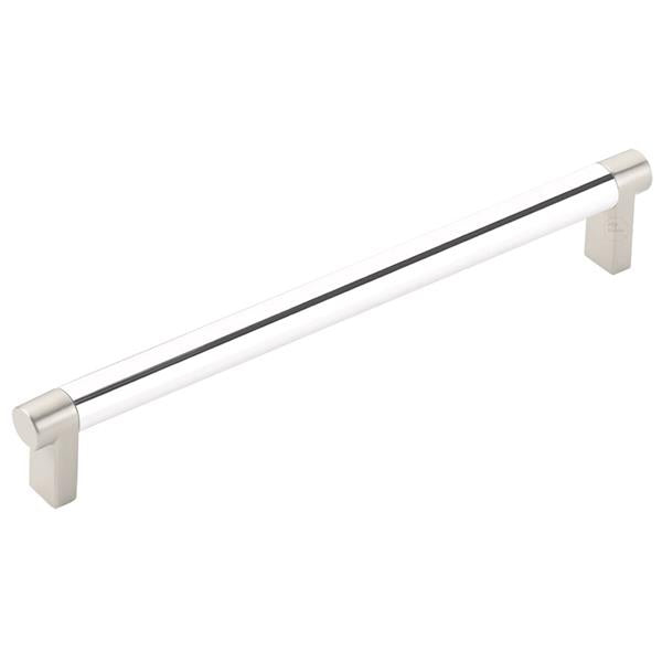 Emtek - Select Cabinet Pull 8 In C-C, Rectangular Stem, Smooth Bar