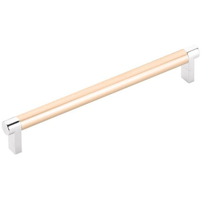 Emtek - Select Cabinet Pull 8 In C-C, Rectangular Stem, Smooth Bar