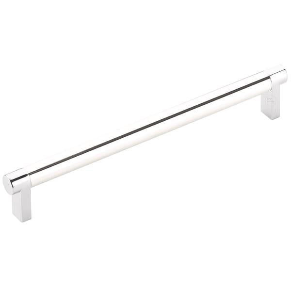Emtek - Select Cabinet Pull 8 In C-C, Rectangular Stem, Smooth Bar
