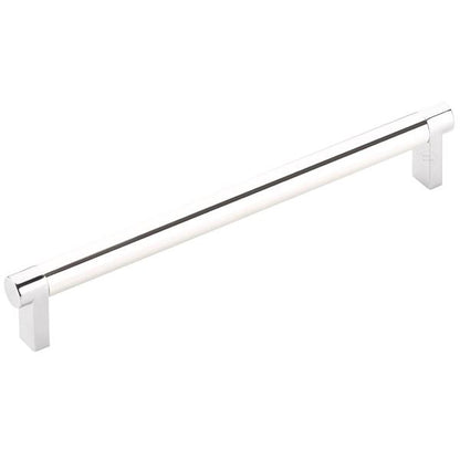 Emtek - Select Cabinet Pull 8 In C-C, Rectangular Stem, Smooth Bar