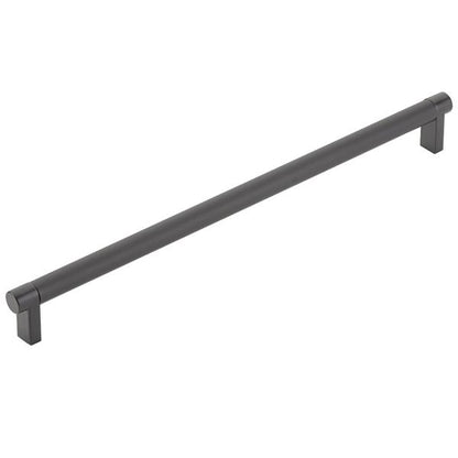 Emtek - Select Cabinet Pull 12 In C-C, Rectangular Stem, Knurled Bar