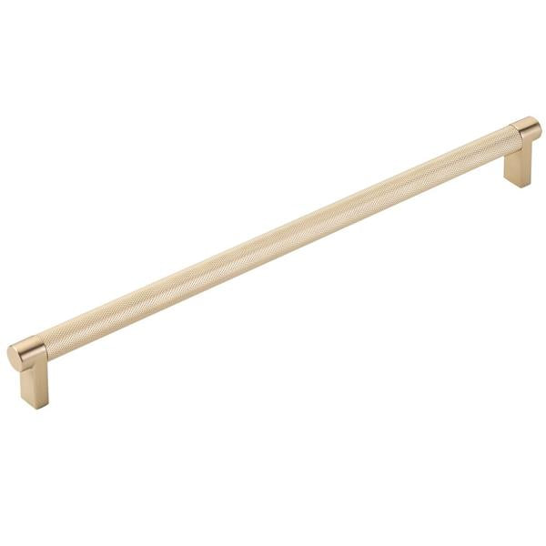 Emtek - Select Cabinet Pull 12 In C-C, Rectangular Stem, Knurled Bar