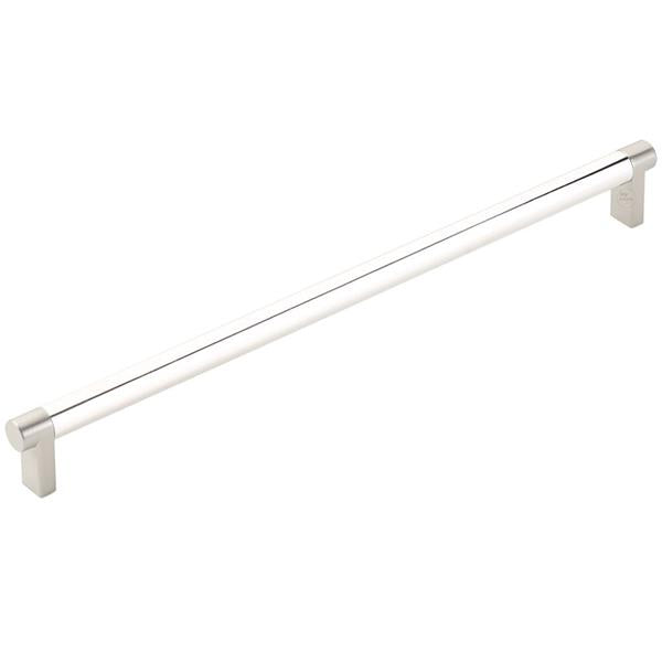 Emtek - Select Cabinet Pull 12 In C-C, Rectangular Stem, Smooth Bar