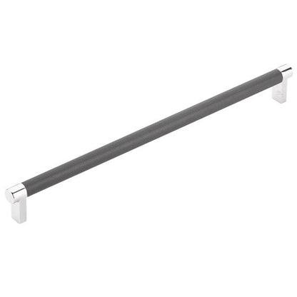 Emtek - Select Cabinet Pull 12 In C-C, Rectangular Stem, Knurled Bar