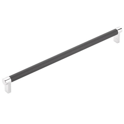 Emtek - Select Cabinet Pull 12 In C-C, Rectangular Stem, Knurled Bar