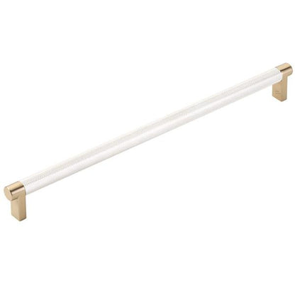 Emtek - Select Cabinet Pull 12 In C-C, Rectangular Stem, Knurled Bar