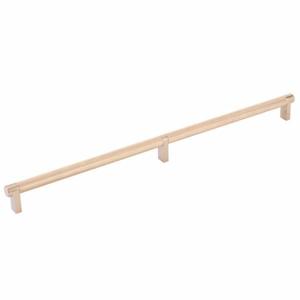 Emtek - Select Cabinet Pull 16 Inch C-C, Rectangular Stem, Knurled Bar