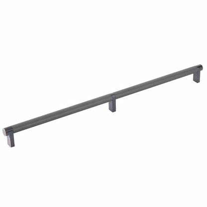 Emtek - Select Cabinet Pull 16 Inch C-C, Rectangular Stem, Knurled Bar