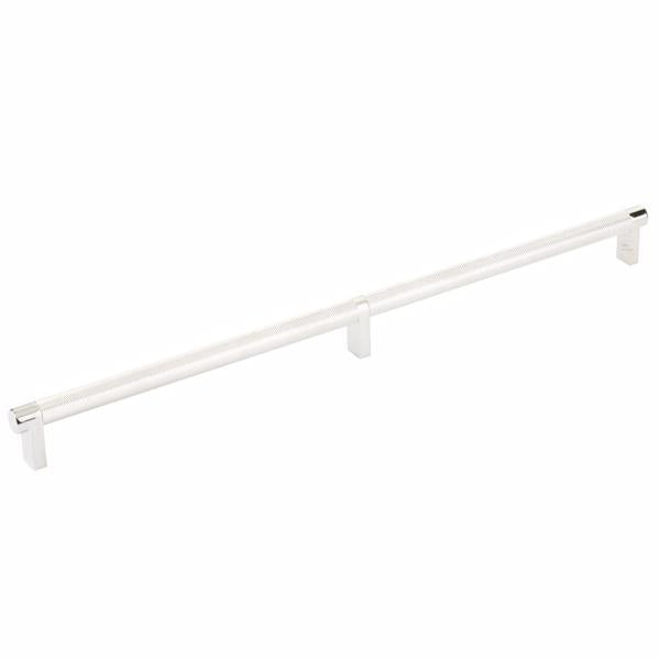 Emtek - Select Cabinet Pull 16 Inch C-C, Rectangular Stem, Knurled Bar