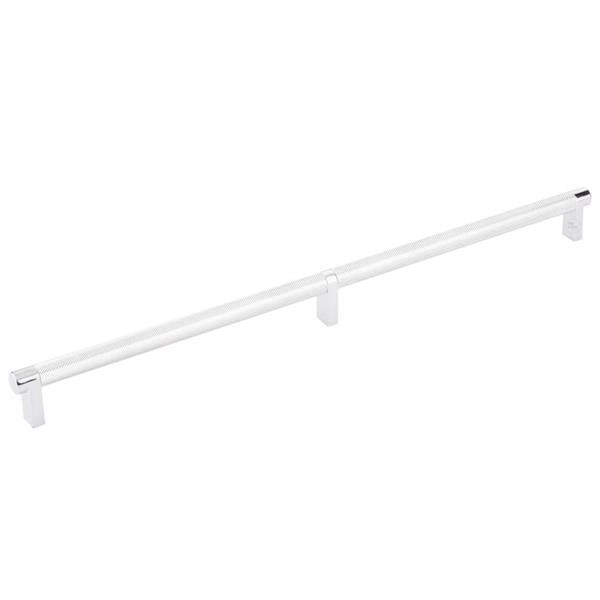 Emtek - Select Cabinet Pull 16 Inch C-C, Rectangular Stem, Knurled Bar