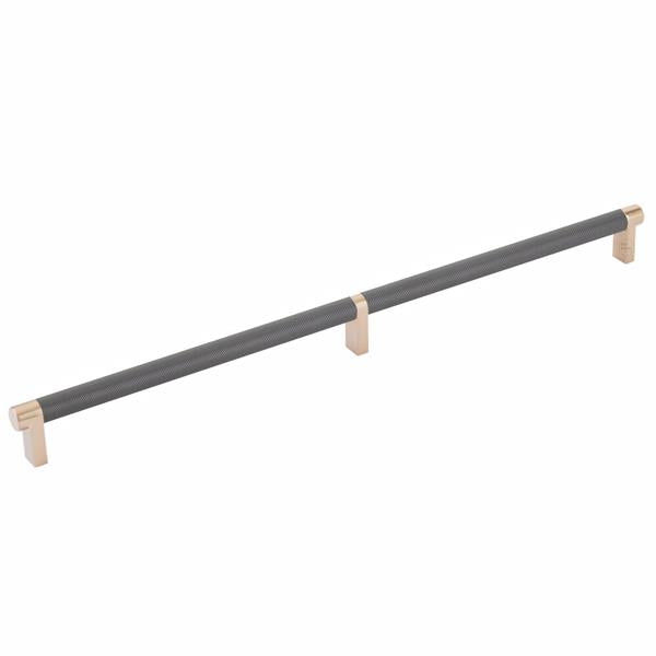 Emtek - Select Cabinet Pull 16 Inch C-C, Rectangular Stem, Knurled Bar