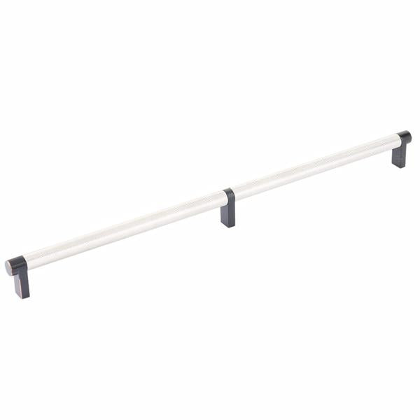 Emtek - Select Cabinet Pull 16 Inch C-C, Rectangular Stem, Knurled Bar