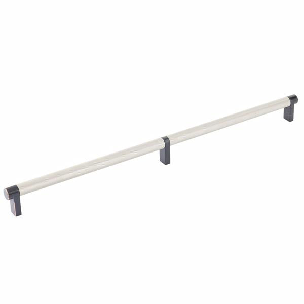 Emtek - Select Cabinet Pull 16 Inch C-C, Rectangular Stem, Knurled Bar