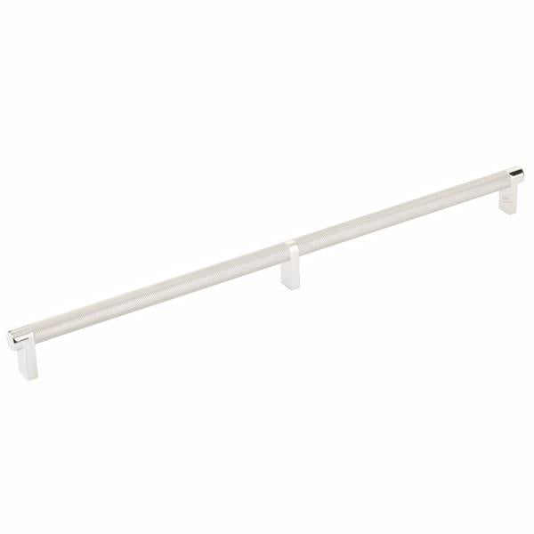 Emtek - Select Cabinet Pull 16 Inch C-C, Rectangular Stem, Knurled Bar