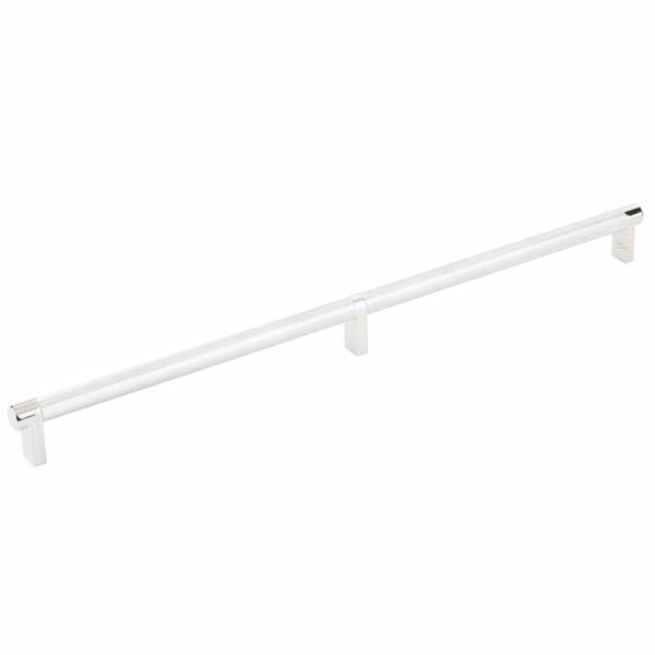 Emtek - Select Cabinet Pull 16 Inch C-C, Rectangular Stem, Knurled Bar