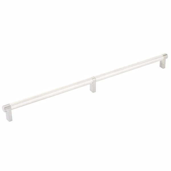 Emtek - Select Cabinet Pull 16 Inch C-C, Rectangular Stem, Knurled Bar
