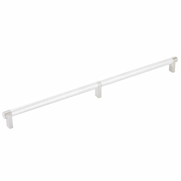 Emtek - Select Cabinet Pull 16 Inch C-C, Rectangular Stem, Knurled Bar