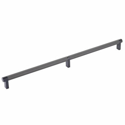 Emtek - Select Cabinet Pull 16 Inch C-C, Rectangular Stem, Knurled Bar