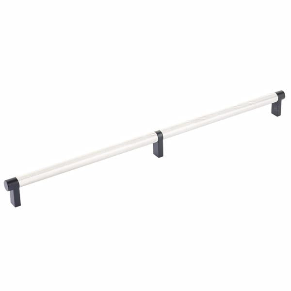 Emtek - Select Cabinet Pull 16 Inch C-C, Rectangular Stem, Knurled Bar
