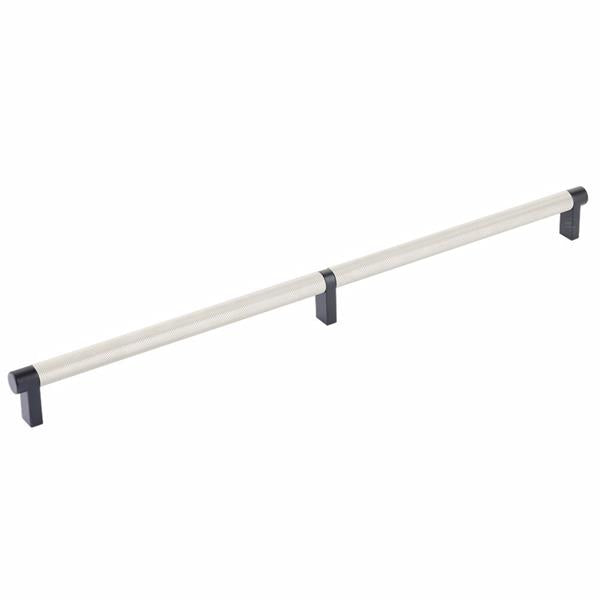 Emtek - Select Cabinet Pull 16 Inch C-C, Rectangular Stem, Knurled Bar
