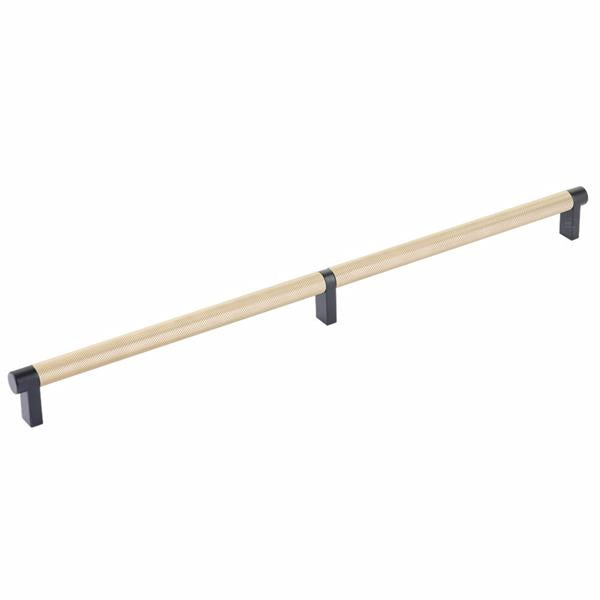 Emtek - Select Cabinet Pull 16 Inch C-C, Rectangular Stem, Knurled Bar