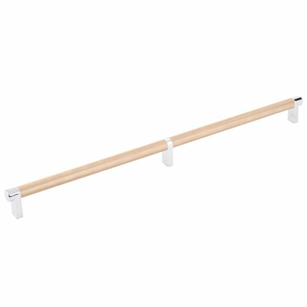Emtek - Select Cabinet Pull 16 Inch C-C, Rectangular Stem, Knurled Bar
